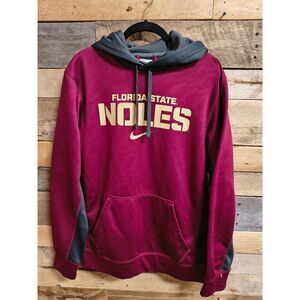Nike Sz Small Florida State Seminoles FSU Thermafit Hoodie Garnet, Gold, & Gray